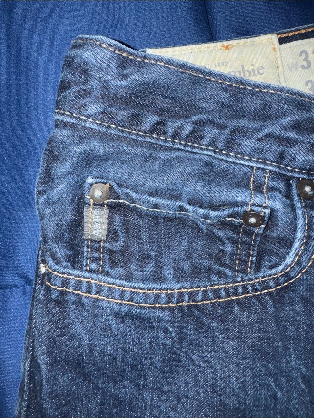 Abercrombie & Fitch Slim Fit Jeans Men’s 32x32 Dark Wash Button Fly Y2K